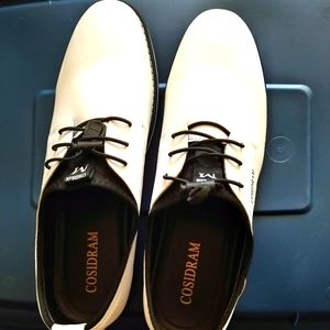 White casual leather slip on shoes 10.5